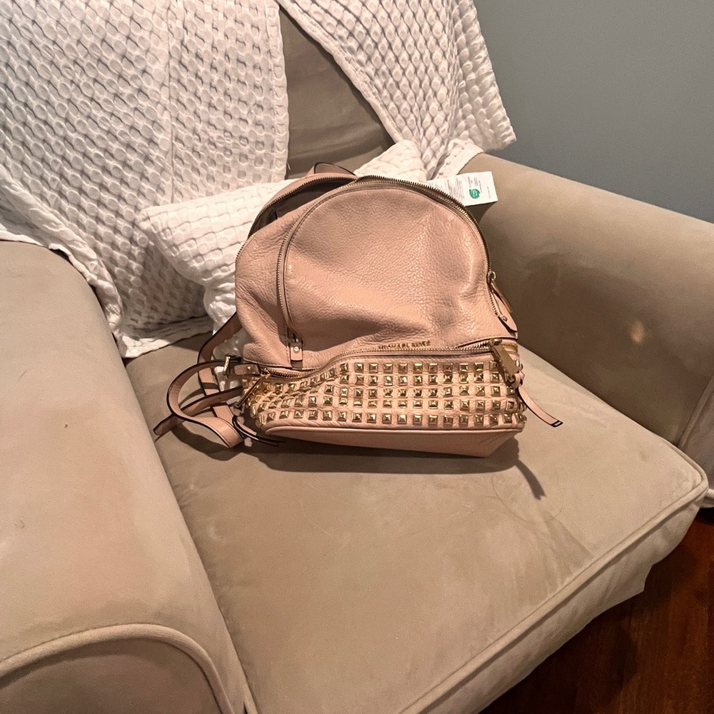 Michael Kors Pink Studded Leather Backpack